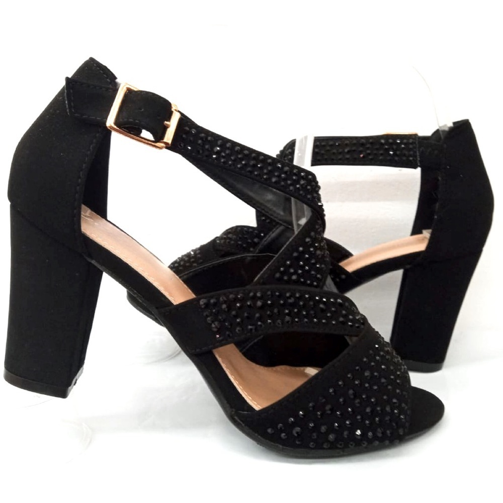 Elegant Women’s Black Strappy Heels